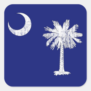 South Carolina Palmetto Flag Quadratischer Aufkleber