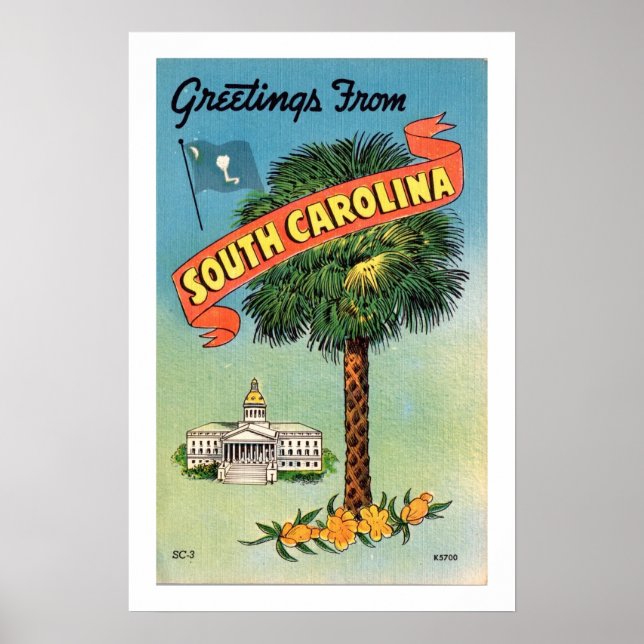 South Carolina Palmetto Palm 16x24 Print Poster (Vorne)