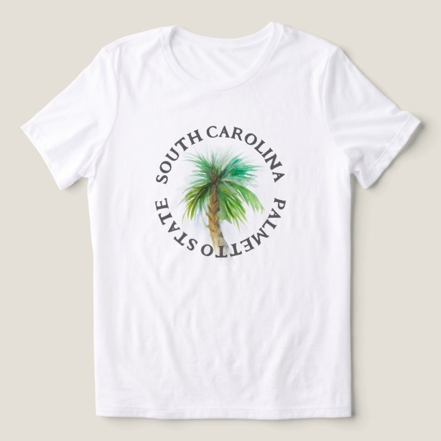 South Carolina Palmetto Staat Wasserfarbenes Shirt (Design Vorderseite)