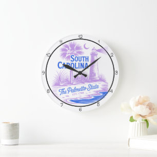South Carolina Palmetto State Leuchtturm Große Wanduhr