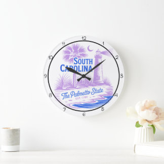 South Carolina Palmetto State Leuchtturm Große Wanduhr