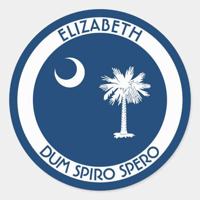 South Carolina - Persönliche Flagge des Palmetto-S Runder Aufkleber (Vorderseite)