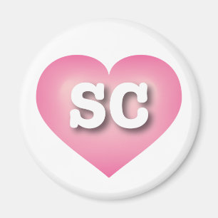 South Carolina Pink Fade Heart - I Liebe SC Magnet