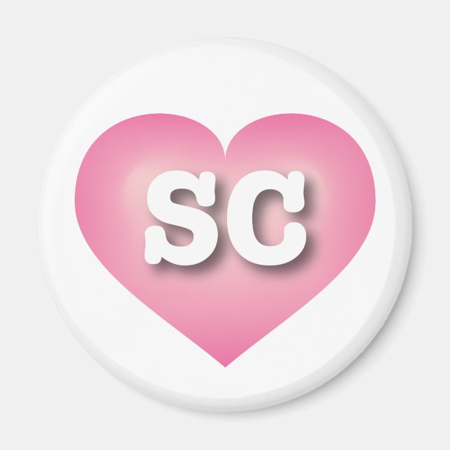 South Carolina Pink Fade Heart - I Liebe SC Magnet (Vorne)