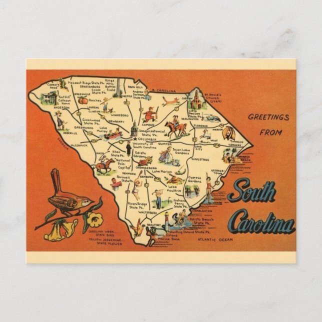 South Carolina Postkarte (Vorderseite)