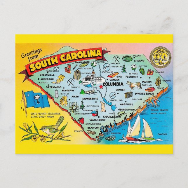 South Carolina Postkarte (Vorderseite)