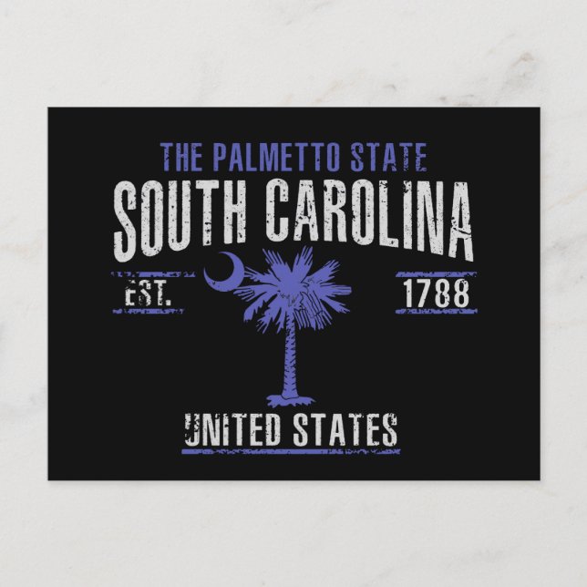 South Carolina Postkarte (Vorderseite)