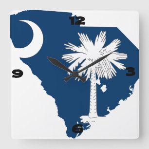 South Carolina Quadratische Wanduhr