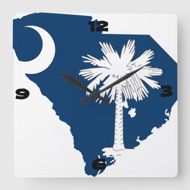 South Carolina Quadratische Wanduhr (Vorderseite)