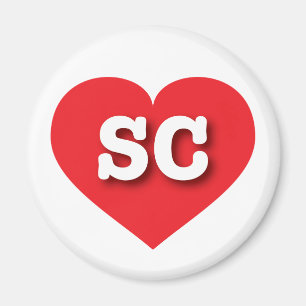 South Carolina Red Heart - I Liebe SC Magnet