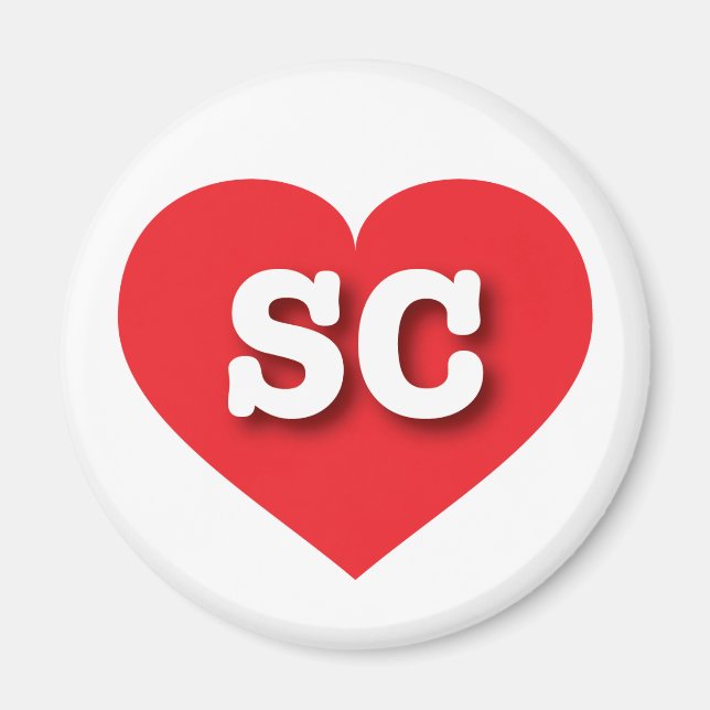 South Carolina Red Heart - I Liebe SC Magnet (Vorne)
