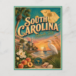 South Carolina Retro-Reise-Andenken-Postkarte Postkarte