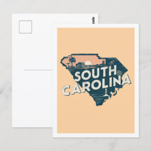 South Carolina Retro-Reise-Design ikonisches US Postkarte