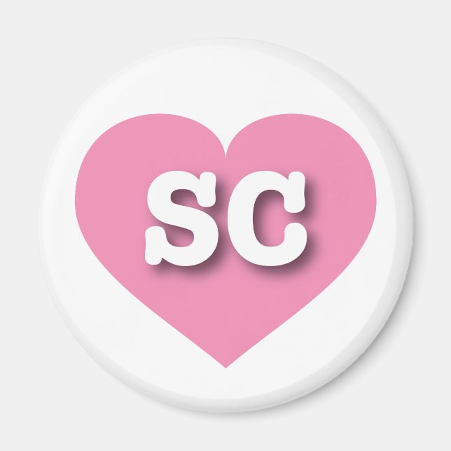 South Carolina - Rosa Herz - I Liebe SC Magnet (Vorne)