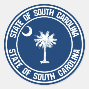 South Carolina Round Emblem Runder Aufkleber