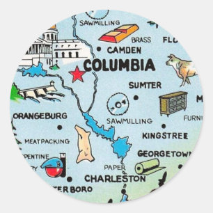 South Carolina  Runder Aufkleber