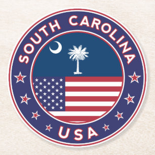 South Carolina Runder Pappuntersetzer