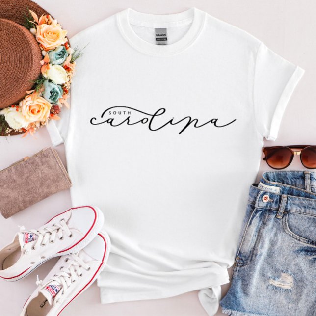South Carolina Script Staat Frauen T - Shirt (Von Creator hochgeladen)