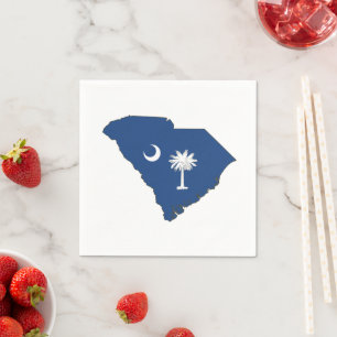South Carolina Shaped State Flag Carolinian Party Serviette