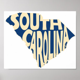 South Carolina Staat Name Word Art Poster