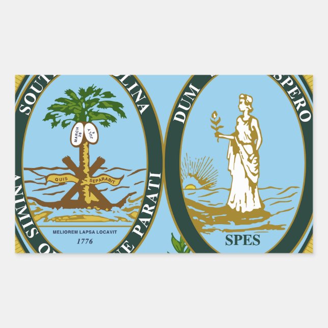 South Carolina Staat Siegel Rechteckiger Aufkleber (Vorderseite)