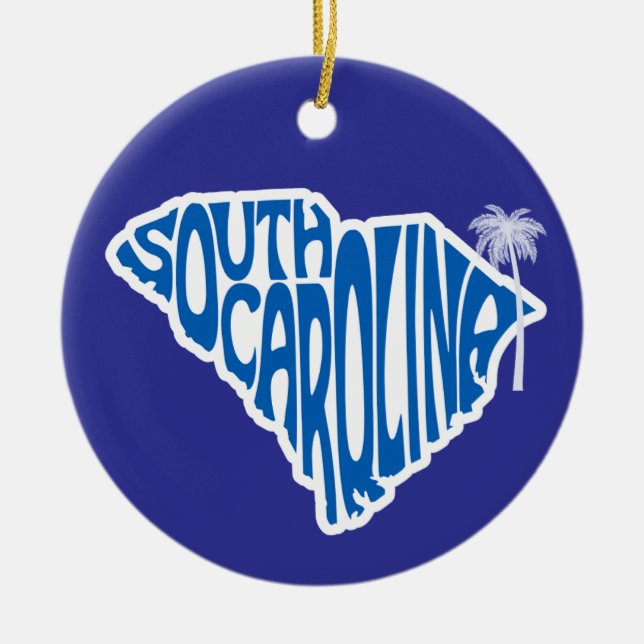 South Carolina Staat Weihnachtsbaum Keramik Ornament (Vorne)