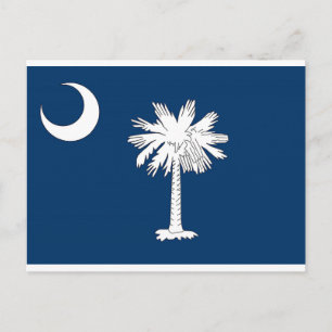South Carolina State Flag Blue Palm Post Card Postkarte