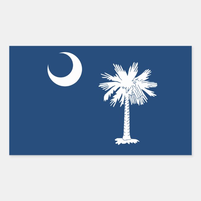 South Carolina State Flag Design Accent Rechteckiger Aufkleber (Vorderseite)