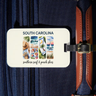 South Carolina - Südlicher Surf- und Peach-Skier Gepäckanhänger