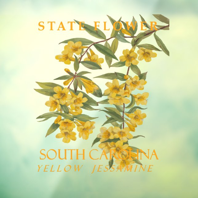 South Carolina Territoriale Blume Yellow Jasmine Fensteraufkleber (Blatt 3)