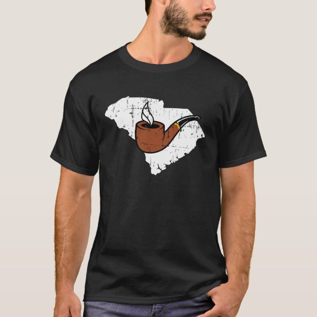 South Carolina Tobacco Pipe Smoking Hobby Briar Pi T-Shirt (Vorderseite)