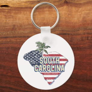 South Carolina United Staaten Retro Map Vintag USA Schlüsselanhänger