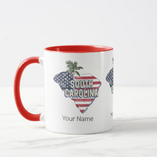 South Carolina United Staaten Retro Map Vintag USA Tasse