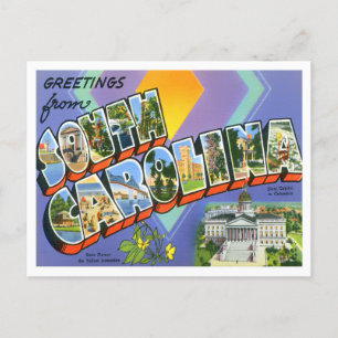 South Carolina Vintage Große Buchstaben Postkarte