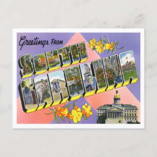 South Carolina Vintage Große Buchstaben Postkarte