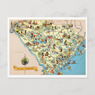 South Carolina Vintage Karte