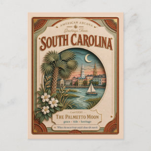 South Carolina Vintage Paper Cut American Arcana Postkarte