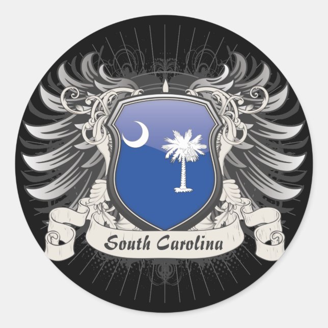 South Carolina Wappen Runder Aufkleber (Vorderseite)