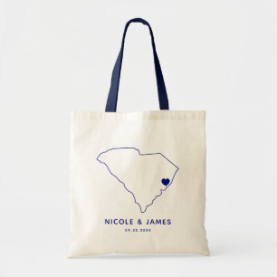 South Carolina Wedding Welcome Bag Map Taschen, Na Tragetasche