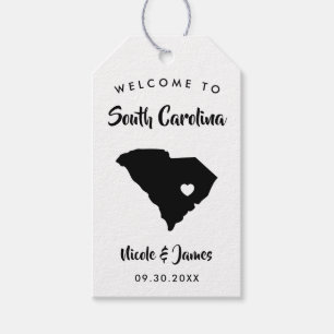 South Carolina Wedding Welcome Bag Tags, Karte Geschenkanhänger