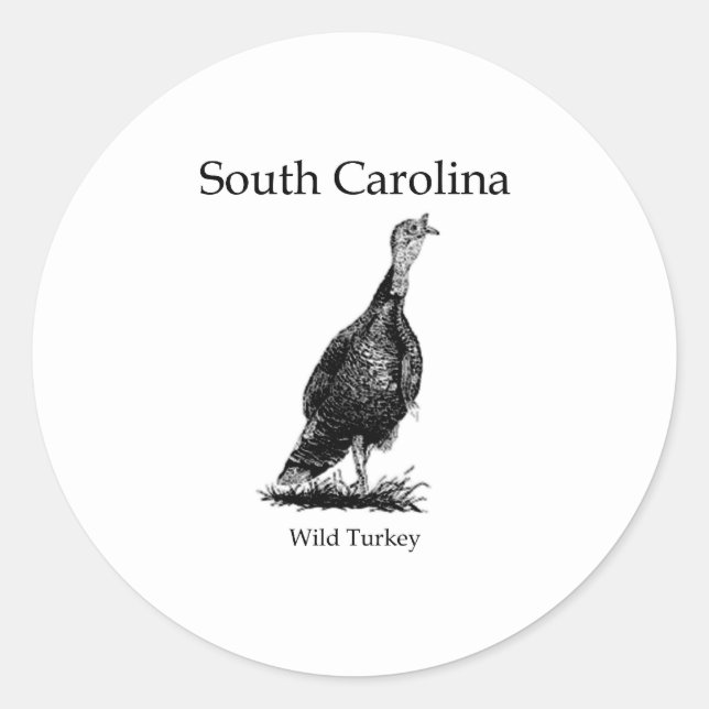 South Carolina (Wildtruthühner) Runder Aufkleber (Vorderseite)