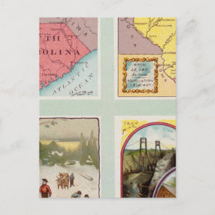 South Carolina, Wisconsin, Maine, Michigan Postkarte