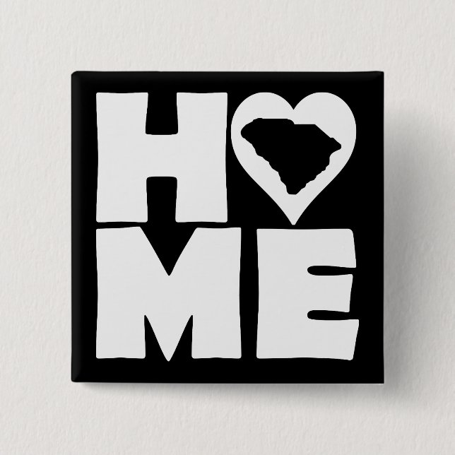 South Carolina Zuhause Heart Staat Button Abzeiche (Vorderseite)