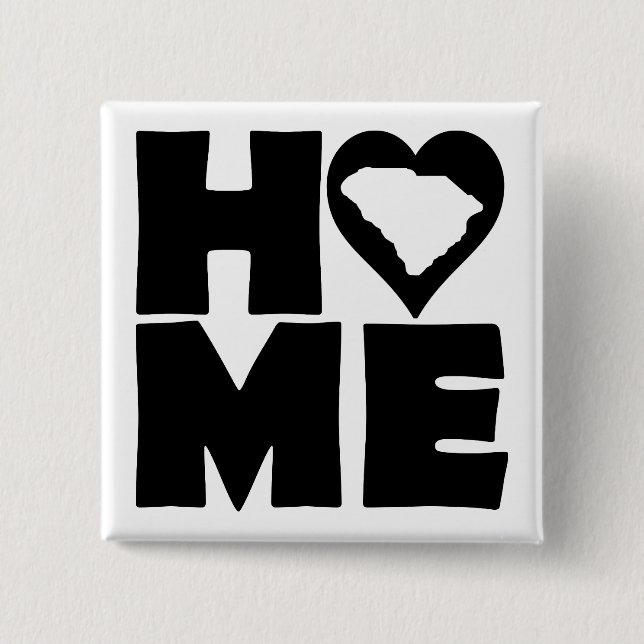 South Carolina Zuhause Heart Staat Button Abzeiche (Vorderseite)