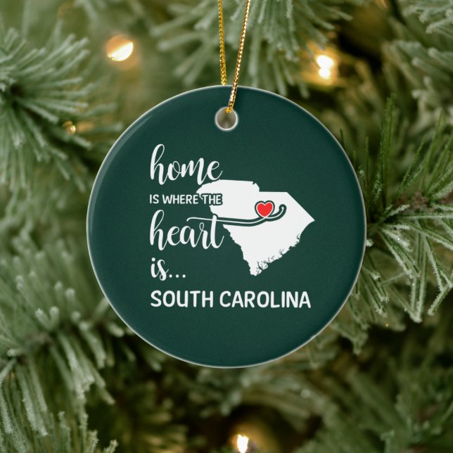 South Carolina Zuhause ist das Herz Keramik Ornament (Baum)