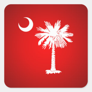 South- Carolinaflagge (rot) Quadratischer Aufkleber