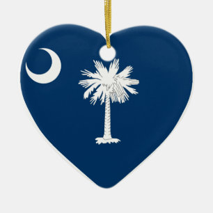 South- Carolinaflaggen-Herz Keramik Ornament