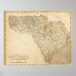 South- Carolinakarte durch Arrowsmith Poster