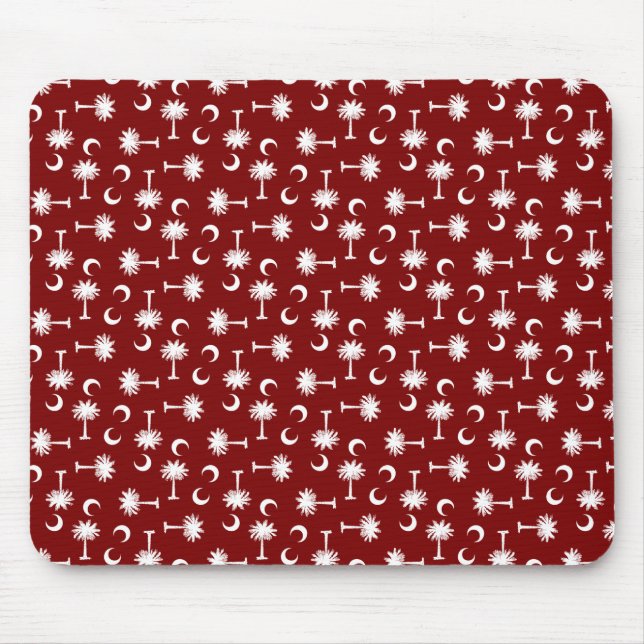 South Carolinapalmetto-Mond-Flaggen-Granat Mousepad (Vorne)