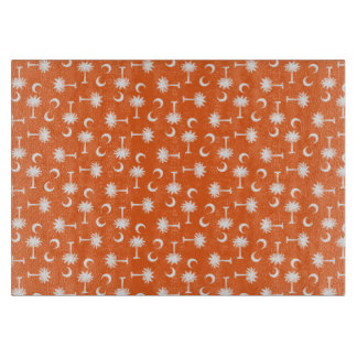 South Carolinapalmetto-Mond-Flaggen-Orange Schneidebrett